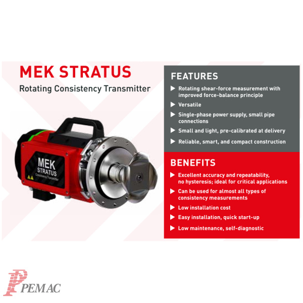 NYHET! Roterende fiber konsistens transmitter, MEK STRATUS